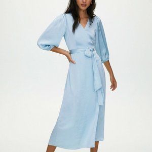 Little Moon Vesper Dress Satin wrap-front maxi dress